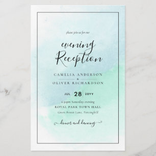 LeahG Sea Glass Türkis Aquamarin Blue Wedding INVI Flyer