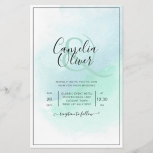 LeahG Sea Glass Türkis Aquamarin Blue Wedding INVI Flyer