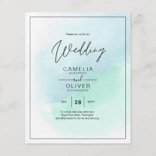 LeahG Sea Glass Türkis Aquamarin Blue Wedding INVI Flyer