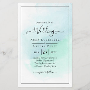LeahG Sea Glass Türkis Aquamarin Blue Wedding INVI Flyer