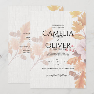 LeahG Terracotta Automne part Mariage Invitation