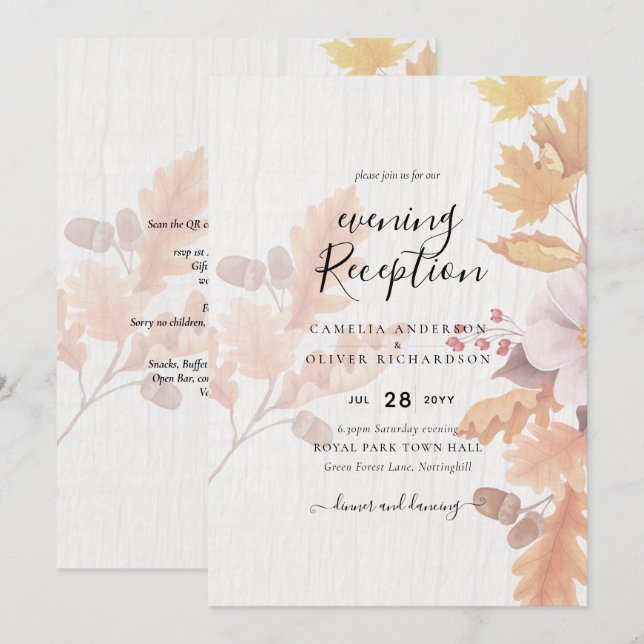 LeahG Terracotta Automne part Mariage Invitation (Devant / Derrière)