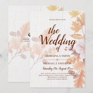 LeahG Terracotta Automne part Mariage Invitation
