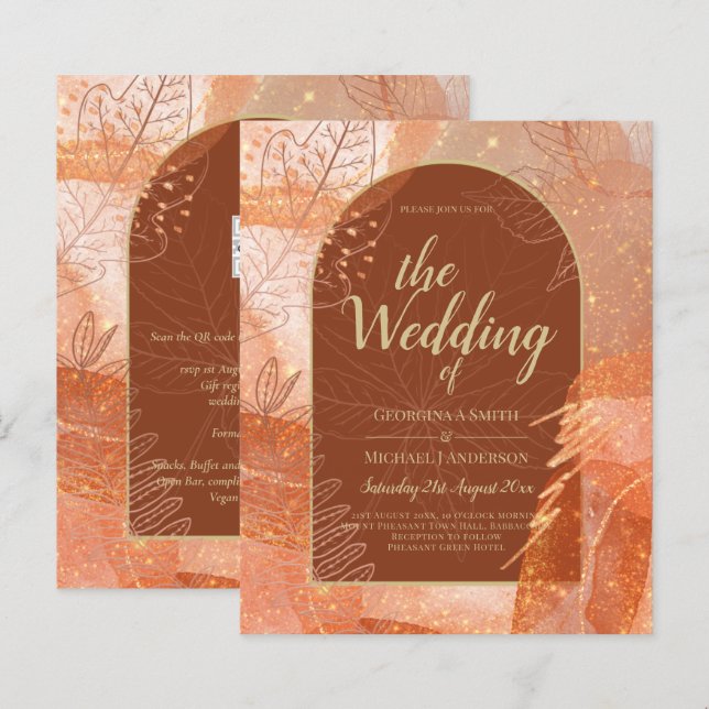 LeahG Terracotta Gold Herbstliche Hochzeit im Herb (Vorne/Hinten)