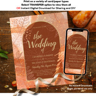 LeahG Terracotta Gold Herbstliche Hochzeit im Herb Flyer