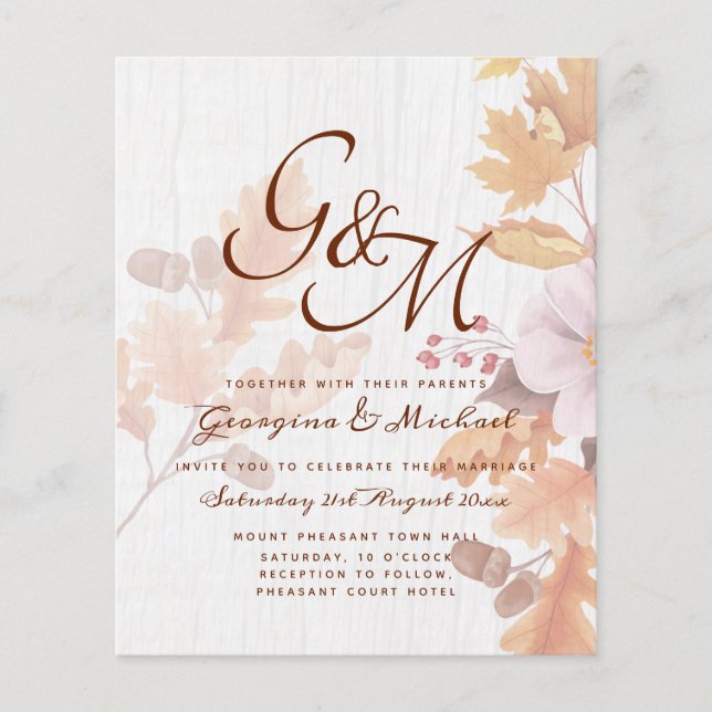 LeahG Terracotta Herbstlaubs Wedding Einladung Flyer (Vorne)
