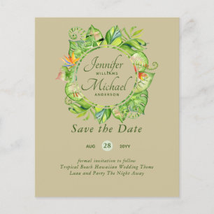 LeahG Tropical Feuilles Beach Wedding Enregistrer 