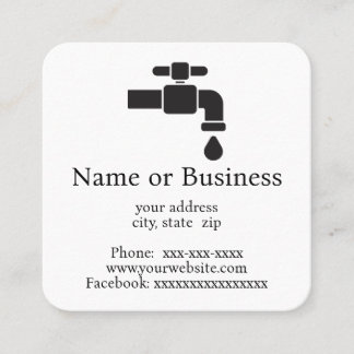 Leaky faucet quadratische visitenkarte