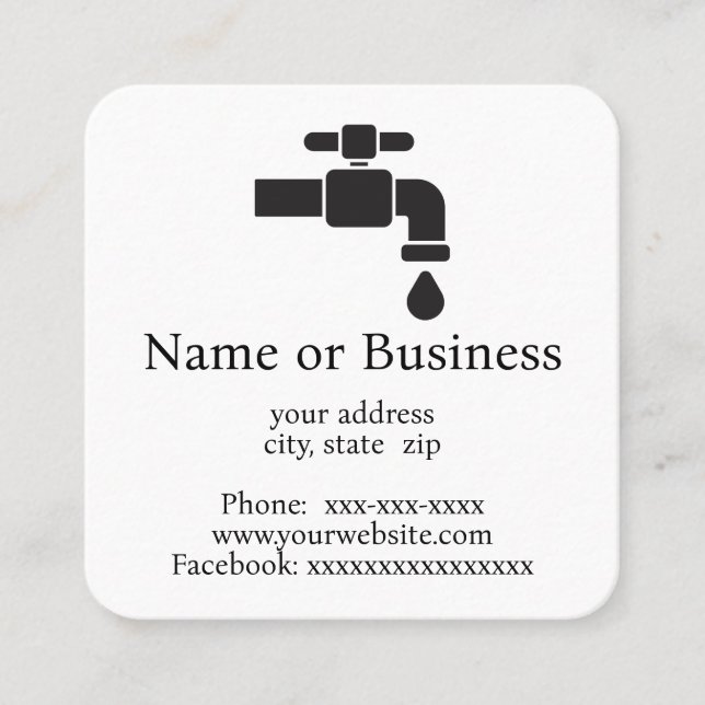 Leaky faucet quadratische visitenkarte (Vorderseite)