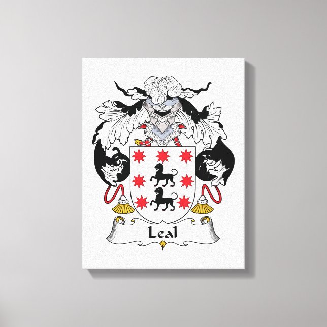 Leal-Familienwappen Leinwanddruck (Vorderseite)