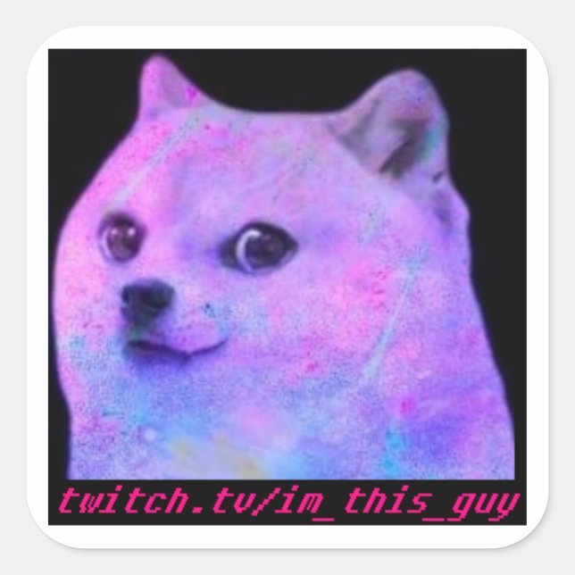 Lean Doge Quadratischer Aufkleber (Vorderseite)