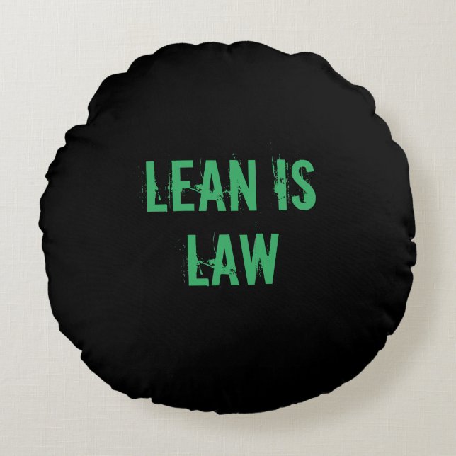 Lean is Law Fitness Personal Trainer Bodybuilding Rundes Kissen (Vorderseite)