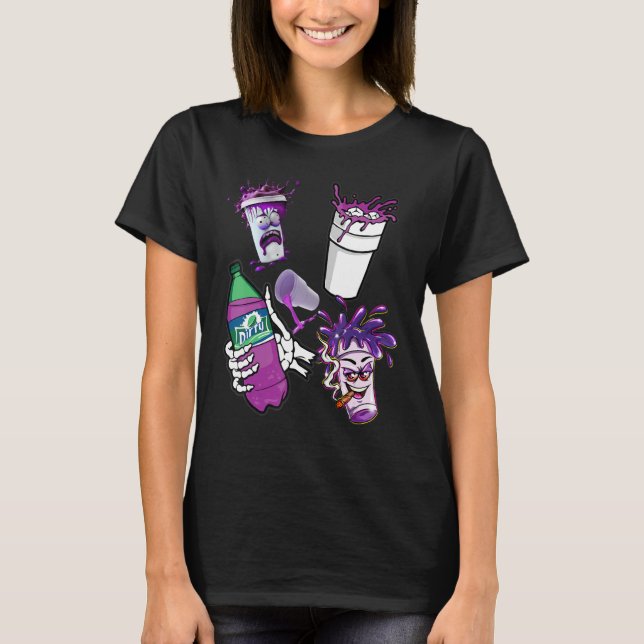 Lean  Purple Drank Dirty Double cup Lean Line Smok T-Shirt (Vorderseite)