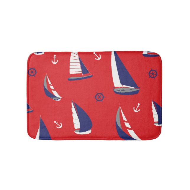 Lean Sailboat Muster Badematte (Vorderseite)