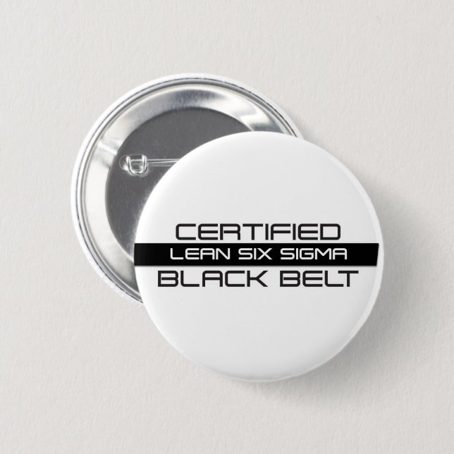 Lean Six Sigma Black Belt Button (Vorne & Hinten)
