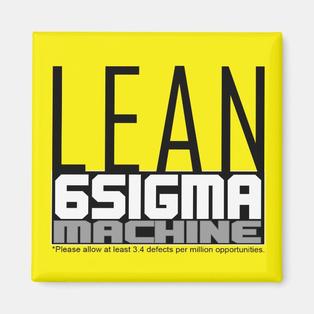 Lean Six Sigma Machine Gelb Gürtel Magnet (Vorne)