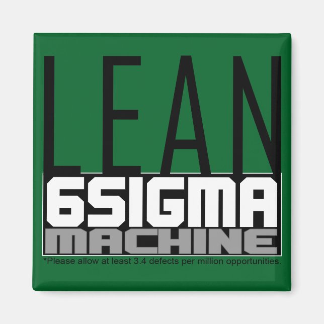 LEan Six Sigma Machine Magnet Ceinture Verte (Devant)