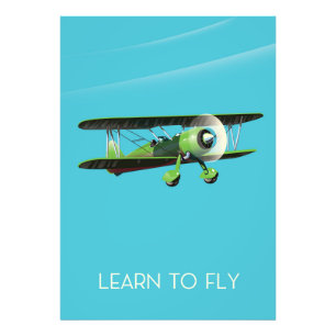 Lean To Fly Vintage-Flugzeugposter Fotodruck