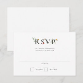 Leander Wildblume Wedding RSVP Karte