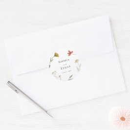 Leander Wildblume Wedding Runder Aufkleber