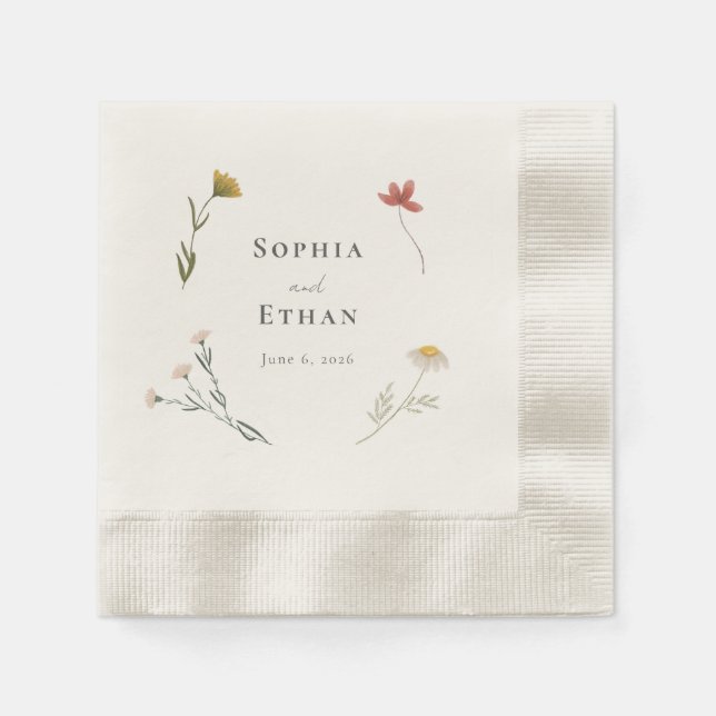 Leander Wildblume Wedding Serviette (Vorderseite)