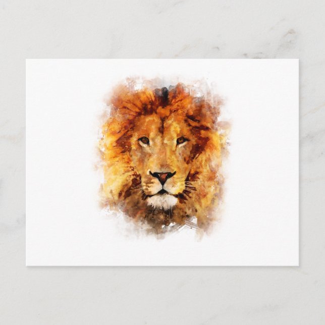 Leão Aquarela Postkarte (Vorderseite)