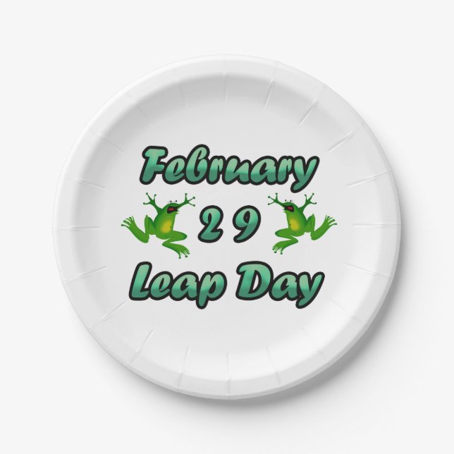 Leap Day 29. Februar Pappteller (Vorderseite)