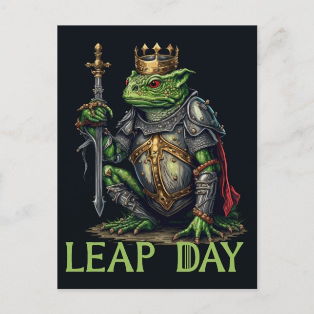 Leap Day Frosch King Postkarte (Vorderseite)