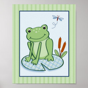 Leap Frog Turtle Kinderzimmer-Wandkunst-Druck Poster