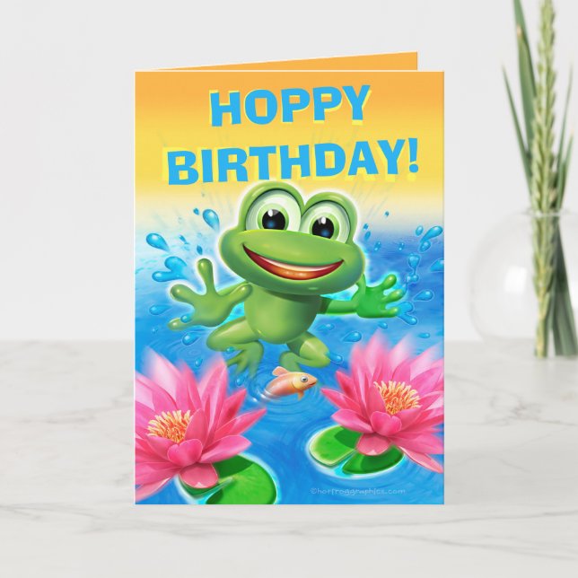 Leap Frosch, benutzerdefinierte Geburtstagskarte Karte (Vorderseite)