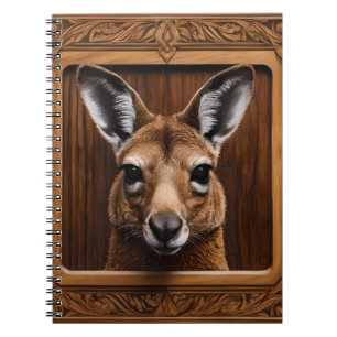 "Leap of Nature: A Kangaroo Wood Print" Notizblock