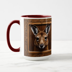 Leap of Nature: Ein Kangaroo-Holzdruck, Tasse