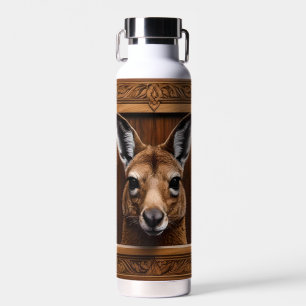 Leap of Nature: Ein Kangaroo-Holzdruck, Trinkflasche