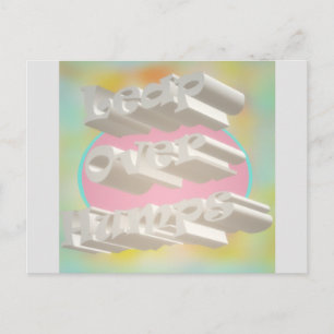 Leap Over Humps Kunst Design mickrige Pastellfarbe Postkarte