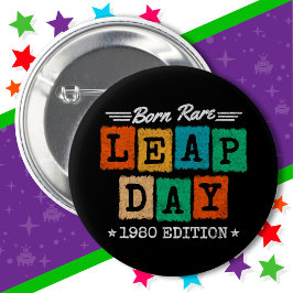 Leap Year 1980 Geboren Selten 1980 Leap Day Geburt Button