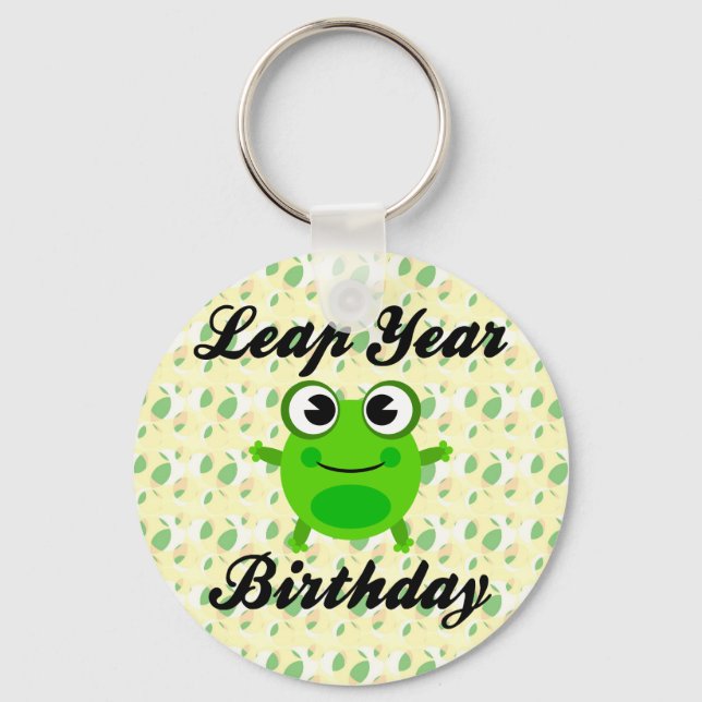 Leap Year Birthday, Niedlich Frosch Schlüsselanhänger (Vorderseite)