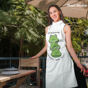 Leap Year Forever Young 3 Frösche Feb 29 Feier Schürze