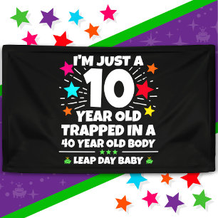 Leap Year Geburtstagsparty 40. Geburtstag Leap Day Banner