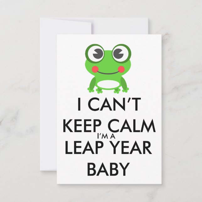 Leap Year/ Leap Day Baby Birthday Invitation (Devant)