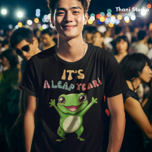 Leap Year Niedlich Happy Frog Moderne Vintage Typo T-Shirt
