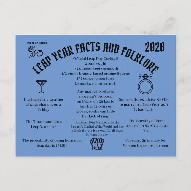 Leap Year  Postcard  Postcrossing card Postkarte (Vorderseite)