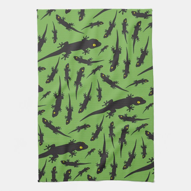 Leapard Reptile Bright Green Gecko Geschirrtuch (Vertikal)