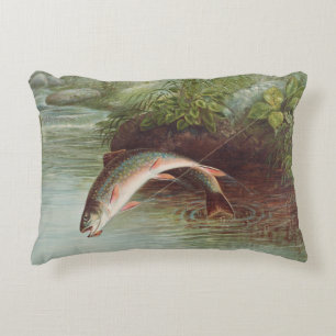 Leaping Brook Trout von Samuel Kilbourne (1874)  Dekokissen