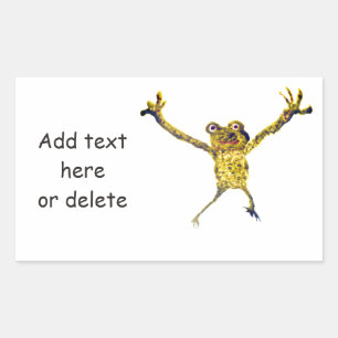 Leaping Dancing Frog Funny Animal Rechteckiger Aufkleber