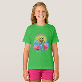 Leaping Frog Girl's T-Shirt Geburtstag