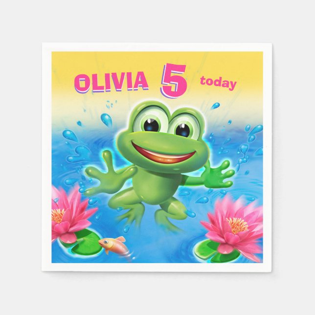 Leaping Frog Papierserviette aus benutzerdefiniert (Vorderseite)