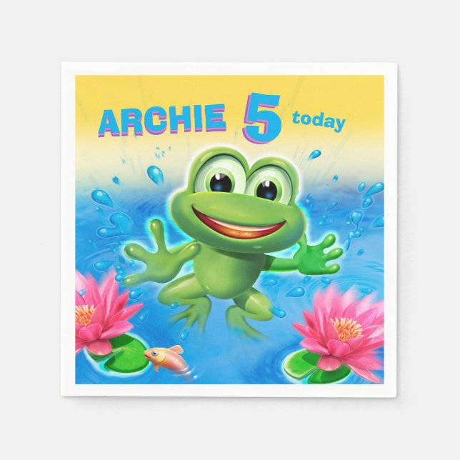 Leaping Frog Papierserviette aus benutzerdefiniert (Vorderseite)
