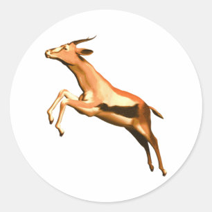Leaping Gazelle Runder Aufkleber