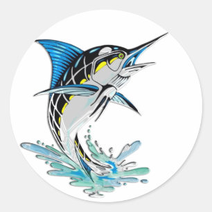 Leaping Marlin Runder Aufkleber