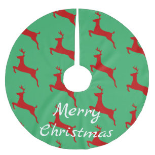 Leaping Red Deer Thunder_Cove Polyester Weihnachtsbaumdecke